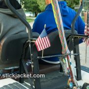 Stick Jacket in the golf cart