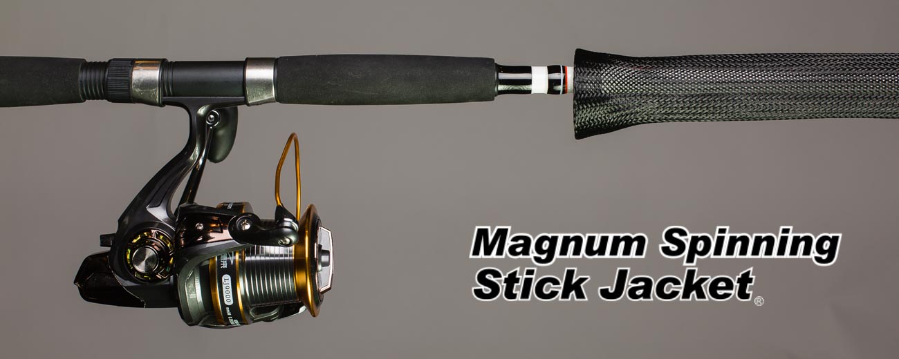 2080 Black MagnumSpin Stick Jacket® Fishing Rod Cover (6-1/2'x7-3/4")